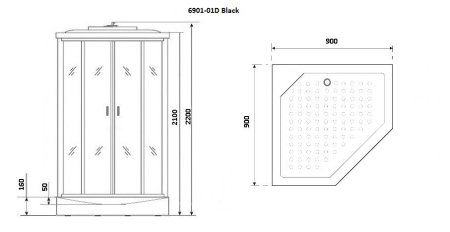 Душевая кабина Niagara NG-6901-01D BLACK