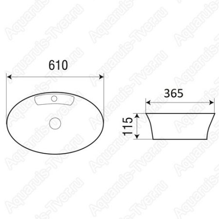 Раковина WeltWasser Elbach 3203 61см накладная