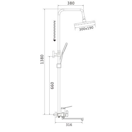 Душевая система Shevanik S6236T