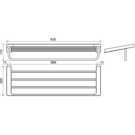 Полка для полотенец Ravak 10° 63см X07P563