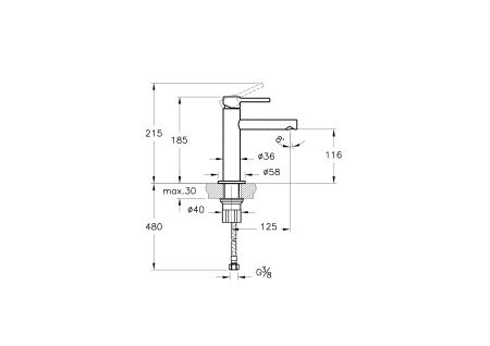 Смеситель для раковины Vitra Origin A42556