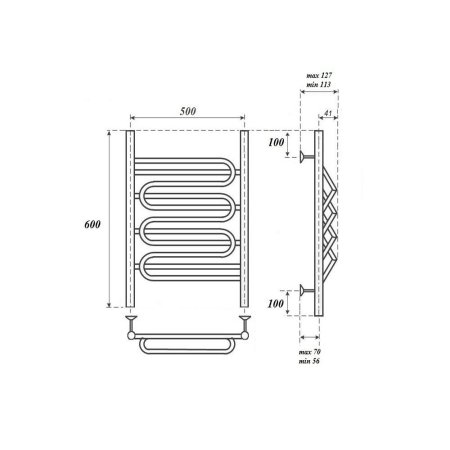 Полотенцесушитель водяной Point Юпитер Премиум PN01156S 60x53 (хром)