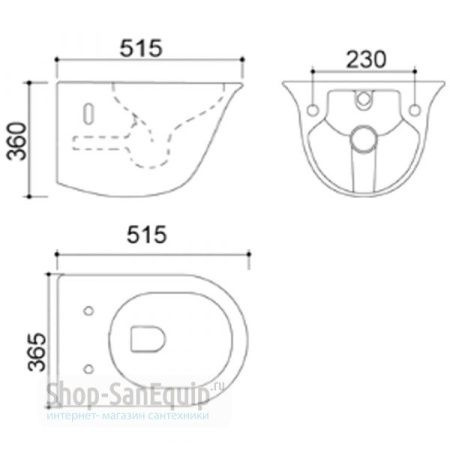 Унитаз подвесной CeramaLux TR2170