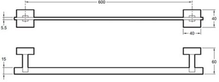 Полотенцедержатель Jacob Delafon Mecanique 60см E77869-CP