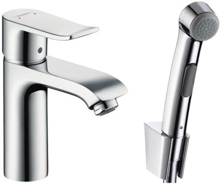 Смеситель Hansgrohe Metris для раковины с гигиеническим душем