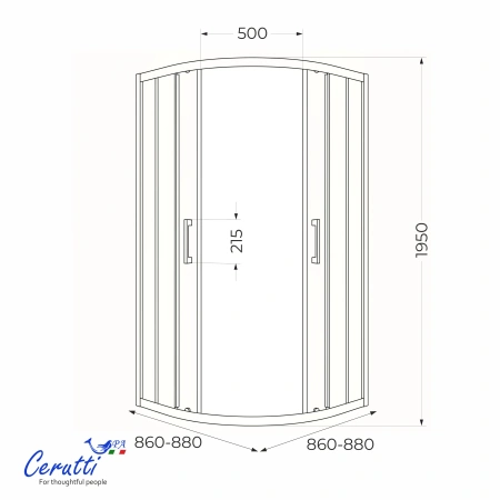 Душевой уголок Cerutti Spa 90x90 VIVA90B N