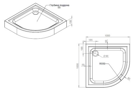 Душевой поддон Am.Pm Gem W90T-401-100W 100х100