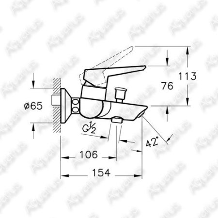 Смеситель Vitra Solid-S для ванны A42444EXP