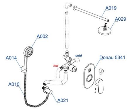Душевая система WasserKRAFT Donau A14229 Душевая система WasserKRAFT Donau A14229
