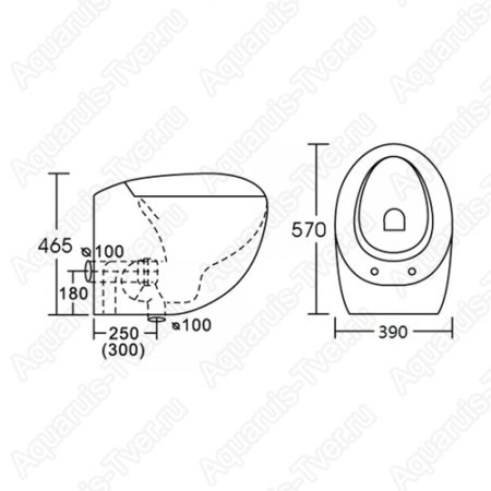 Унитаз приставной CeramaLux 1005 с микролифтом