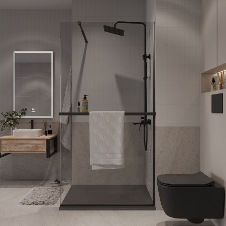 Душевая перегородка Niagara Nova NG-670-80ВLACK 80см