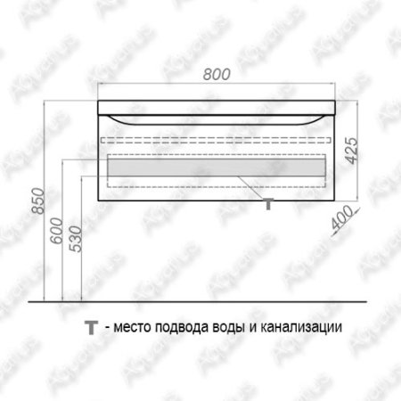 Тумба с раковиной Aqwella Верона 80см Ver.01.08/А с раковиной Bergamo