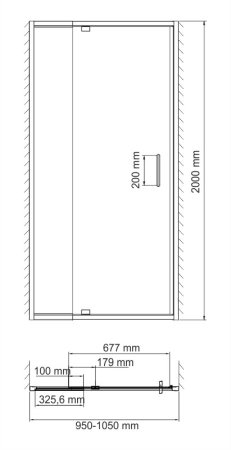 Душевая дверь в проем WasserKRAFT Berkel 48P12 100x200 (распашная)