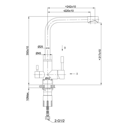 Смеситель Lemark Expert LM5061GMN для кухни с переключателем на фильтр