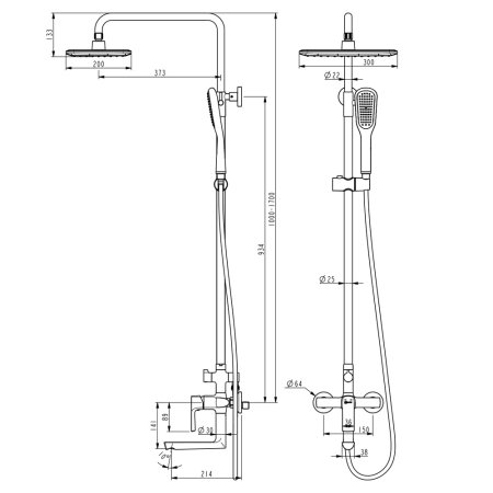 Душевая система Lemark Ursus LM7262BL Душевая система Lemark Ursus LM7262BL