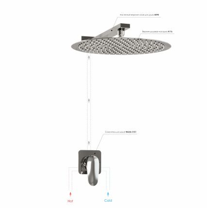 Душевая система WasserKRAFT Weida A3151.090.116