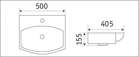 Раковина CeramaLux 50см 78014CMB