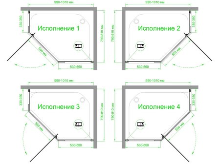 Душевой уголок Royal Bath RB1080TR-C 80x100