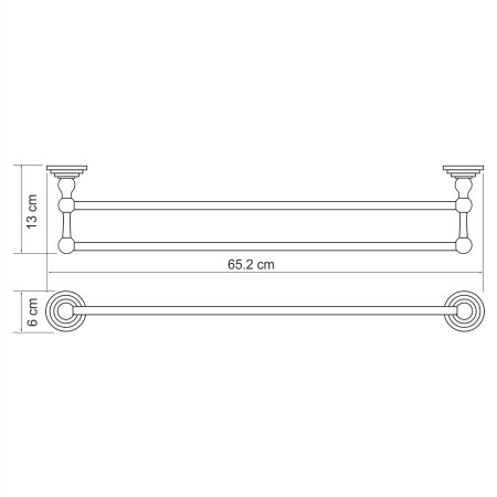 Полотенцедержатель двойной WasserKRAFT Ammer K-7040 (матовый хром)