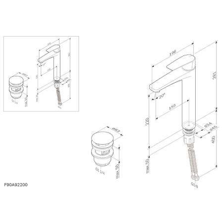 Смеситель для раковины  Am.Pm Gem F90A92200