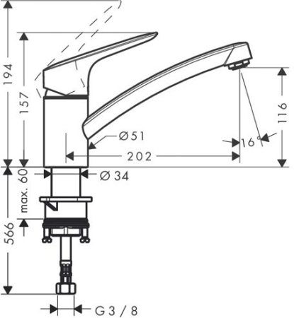 Смеситель Hansgrohe Logis для кухни 71830000