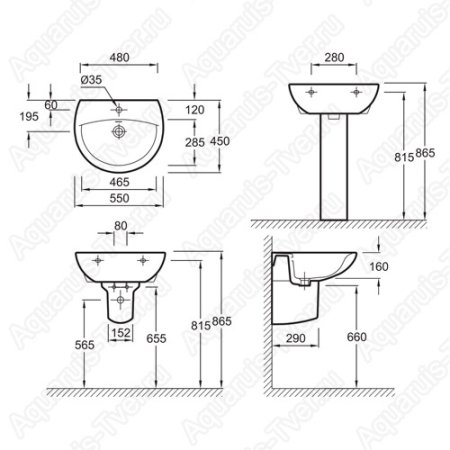 Раковина Jacob Delafon Patio 55см E4158NG-00+19085-00