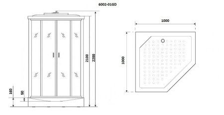 Душевая кабина Niagara NG-6002-01GD