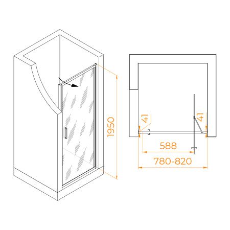 Душевая дверь в проем RGW SV-05Gr 80x195 70320508-1510