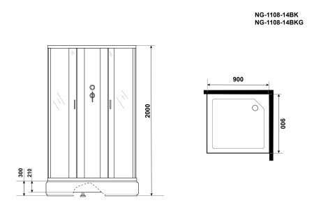 Душевая кабина Niagara NG-1108-14BK