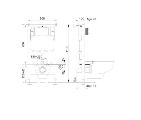 Инсталляция Aquatek с унитазом Aquatek Вега SET AQUATEK ВЕГА-1905-036