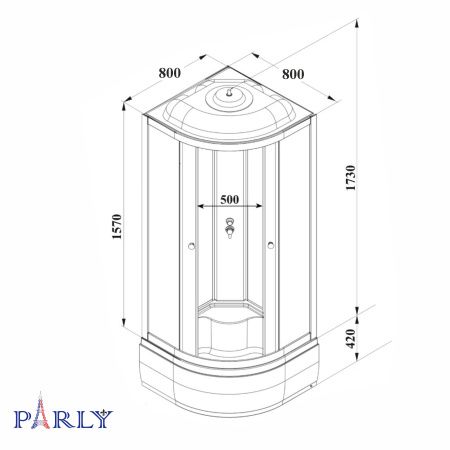 Душевая кабина Parly Bett B821 80x80