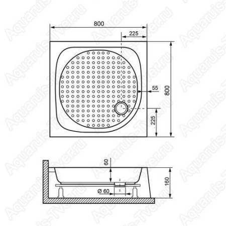 Душевой поддон RGW Lux/TN 80x80