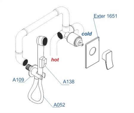 Смеситель WasserKRAFT Exter A01652 для гигиенического душа
