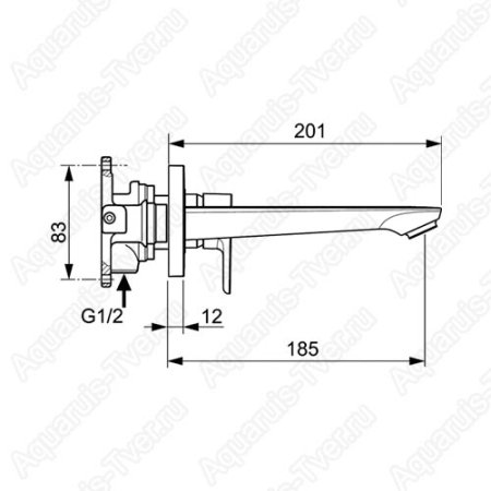 Смеситель Ideal Standard Connect Air для раковины настенный (внешняя часть) A7029AA