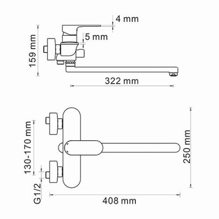 Смеситель WasserKRAFT Dinkel 5802L для ванны