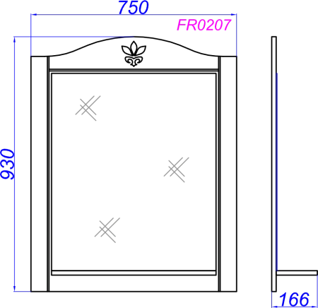 Зеркало Aqwella Франческа 75см FR0207