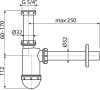 Сифон для раковины AlcaPlast A430 DN32 c накидной гайкой 5/4"