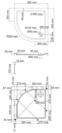 Душевой поддон WasserKRAFT Isen 26S 90x90