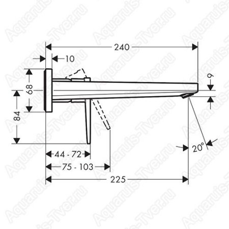 Смеситель Hansgrohe Metropol Loop для раковины настенный (внешняя часть) 74526000