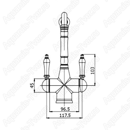 Смеситель Seaman Visconti SSL-7517 для кухни с переключателем на фильтр (светлое золото)