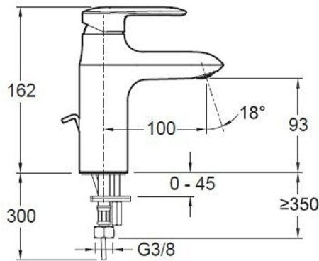 Смеситель Jacob Delafon Kumin для раковины (Comfort size)