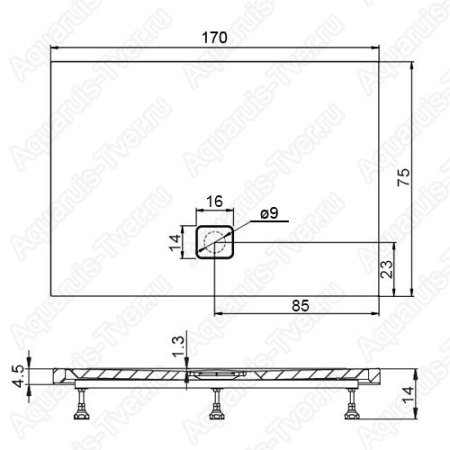 Душевой поддон Riho Basel 423 170x75 без ножек и панели