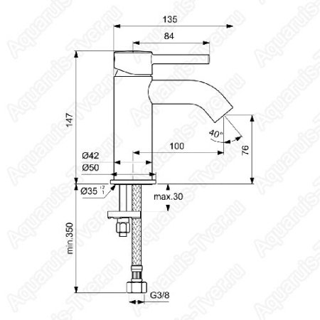 Смеситель Ideal Standard Ceraline для раковины (черный/хром)