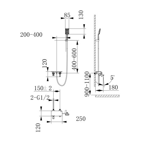 Смеситель Lemark Mista LM6414WG для ванны