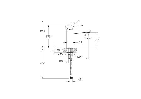 Смеситель для раковины  Vitra Root Square A42731EXP