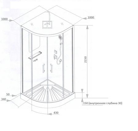 Душевая кабина Cerutti  Viva 101B 100х100