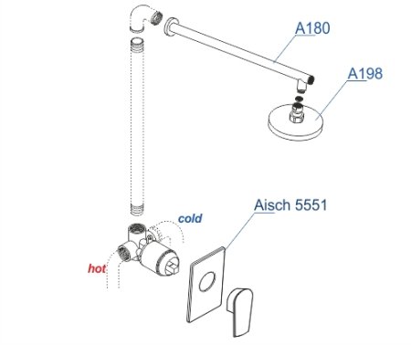 Душевая система WasserKRAFT Aisch A55180