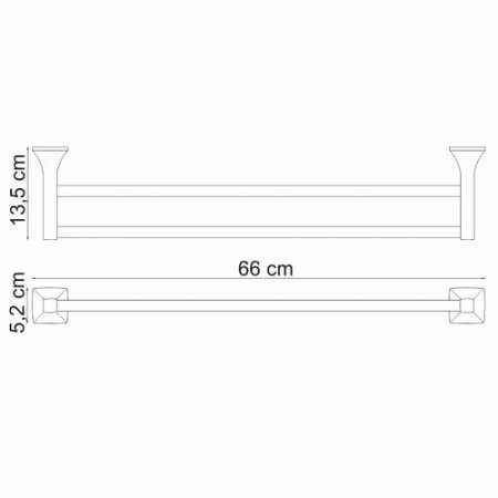 Полотенцедержатель двойной WasserKRAFT Wern K-2540