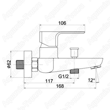 Смеситель для ванны Cersanit Geo 63040