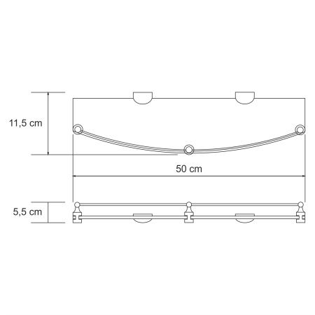 Полка стеклянная WasserKRAFT Kammel K-8344